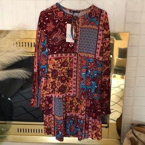 NWT Zara paisley mid thigh length dress